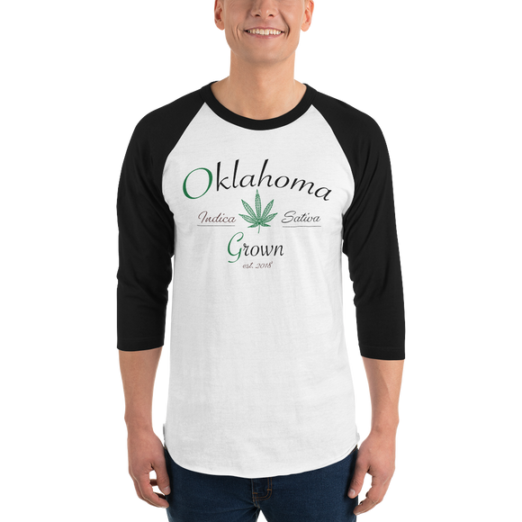 Oklahoma Grown 3/4 sleeve raglan shirt